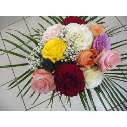 Bouquet de roses multicolores